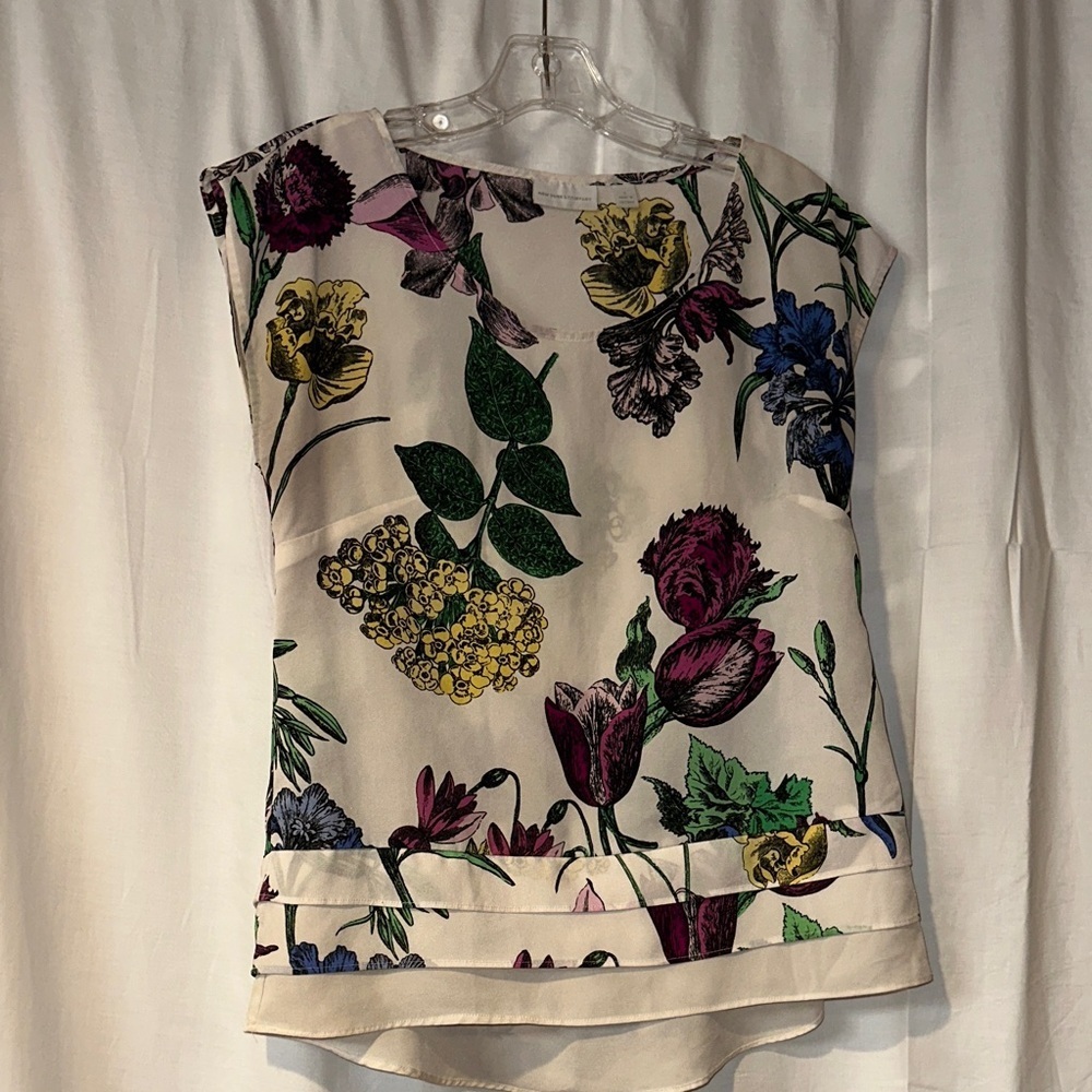 New York & Company Multicolor Floral Blouse